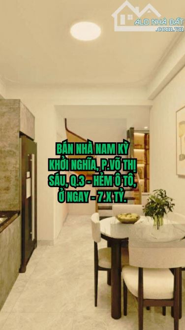 🏠 BÁN NHÀ NAM KỲ KHỞI NGHĨA, P.VÕ THỊ SÁU, Q.3 - HẺM Ô TÔ, Ở NGAY - 7.X TỶ.