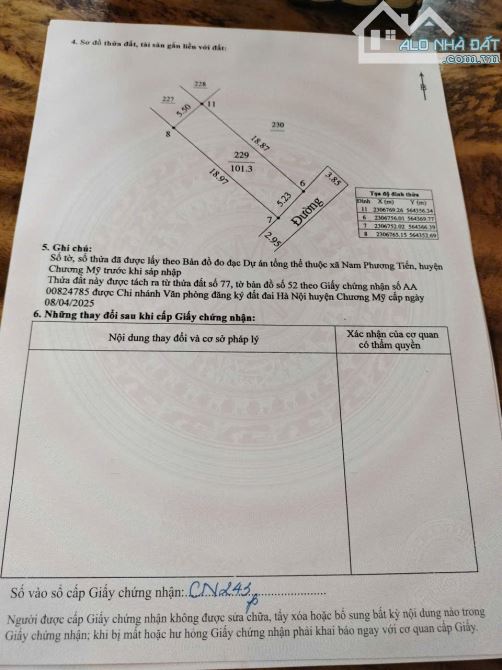 Bán đất chinhd chủ DT :101m full tc giá nhỉnh tỉ , đất xã xuân mai ô tô đỗ cửa