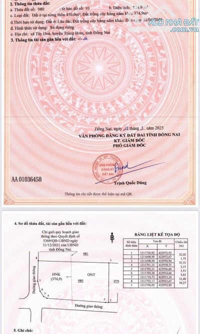 Bán đất Tây Hòa Trảng Bom Đồng Nai giá từ 10 triệu/m² có bán lẻ