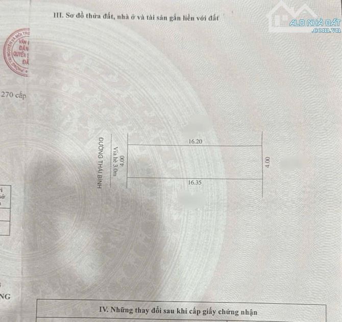 ần bán lô đất mặt phố Thái Bình khu đông Ngô Quyền TP Hải Dương