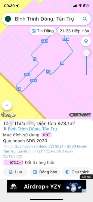 Cần tiền bán gấp 973m2 full thổ cư đường xe hơi