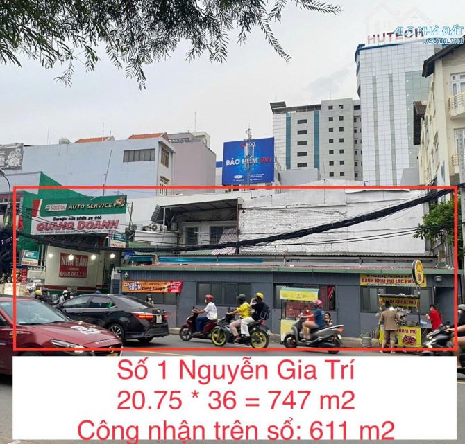 Quỹ đất cực kỳ hiếm: 747 m² đất mặt tiền Nguyễn Gia Trí (D2), Bình Thạnh. Giá chỉ 295 tỷ
