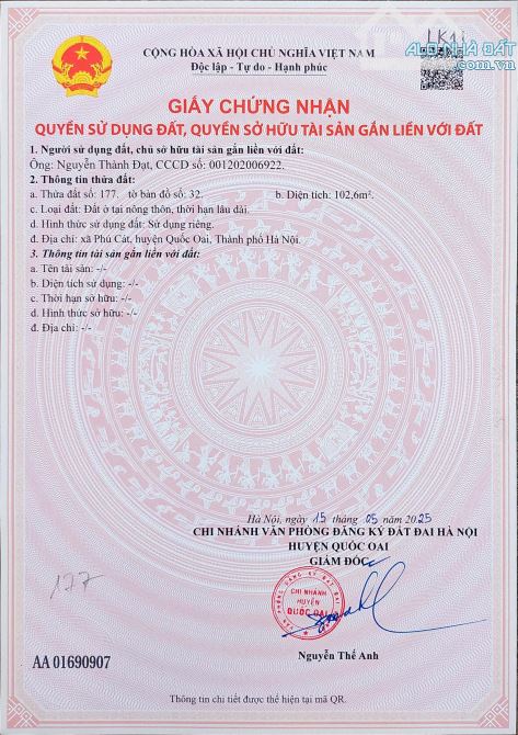 Đất nền Láng Hòa Lạc giá 2.7 tỷ diện tích 100m2 gần bệnh viện Vinmec – Nguyễn Hùng BĐS -