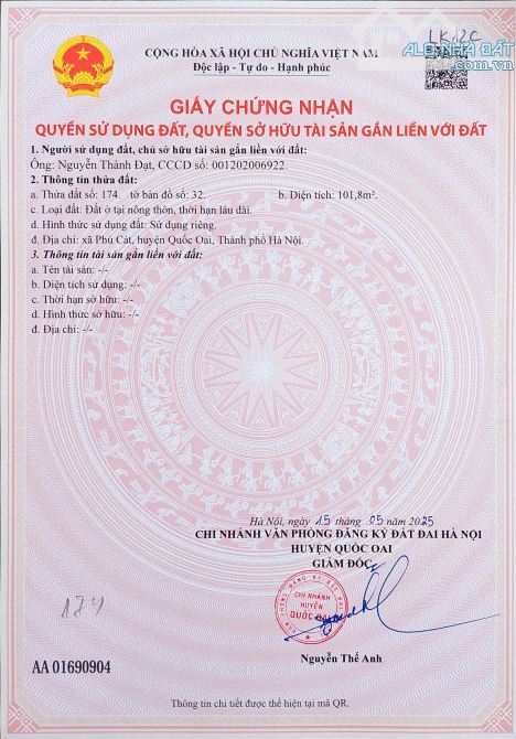 Đất nền Láng Hòa Lạc giá 2.8 tỷ diện tích 100m2 gần khu công nghệ cao – Nguyễn Hùng BĐS -