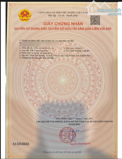 💥Bán lô Suối Tiên đất dân cắt bán , Gần HL39 , Nằm Khu Dân Cư. Diện tích: 98m2 thổ cư