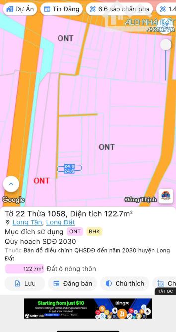 600 triệu một nền đối diện công ty DongIn thuộc Long Tân-đất đỏ - Bà Rịa,
