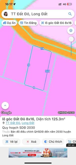 Cần bán lô góc 2 mặt tiền Đất Thị Trấn Đất Đỏ, cạnh KCN Đất Đỏ - GIÁ CHỈ 700TR - 1