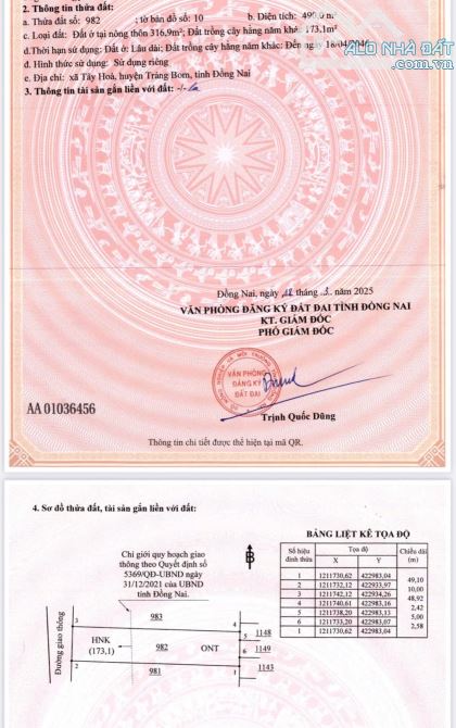 Bán đất Tây Hòa Trảng Bom Đồng Nai giá từ 10 triệu/m² có bán lẻ - 1