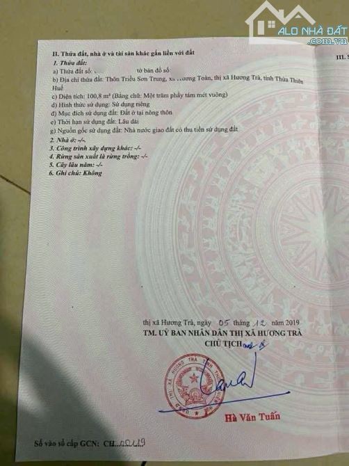 Bán đất mặt tiền Tản Đà nối dài, Triều Sơn Trung, TP Huế - 1