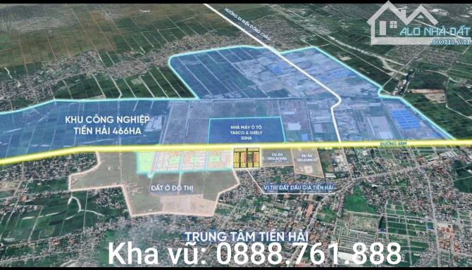 Bán Lô biệt thự 300m2 mặt đường 68m trung tâm thị trấn Tiền hải giá chỉ 5.x tỷ/ lô - 1