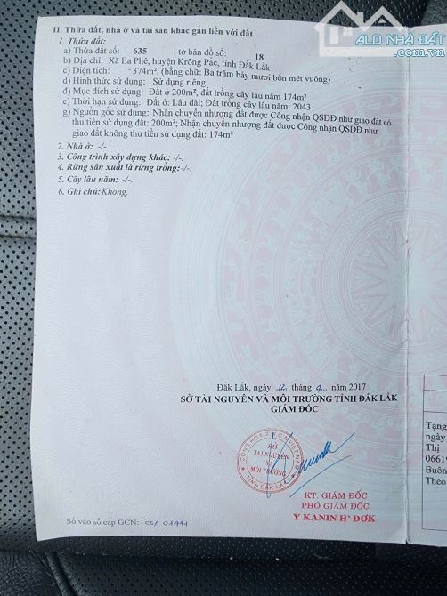 Cần bán 1,1 sào đất thổ cư cách ql26 chỉ 150m . Hai mặt tiền trước và sau . - 1