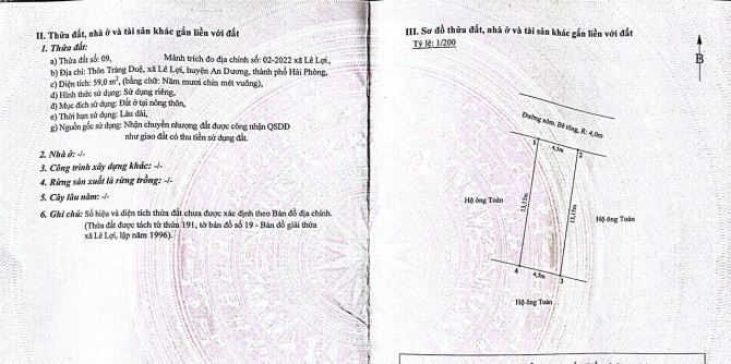 Chính chủ gửi bán lô đất gửi bán lô đất 59m tràng lê lợi an dương hp - 2