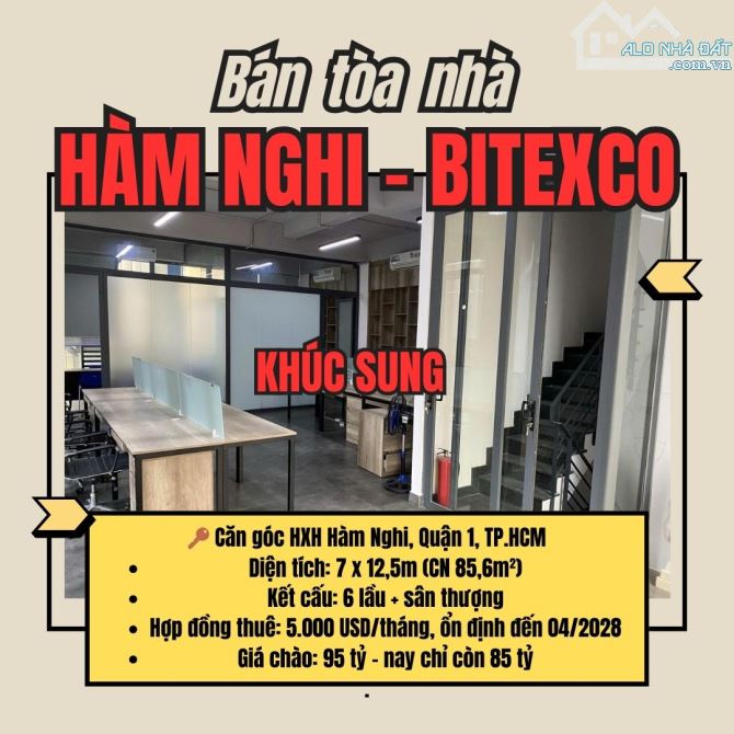 Bán Tòa Nhà Góc Hàm Nghi, Sài Gòn, Quận 1 – 7x12,5m, 6 Lầu, HĐ Thuê 5.000$/tháng, Giá 85T - 2