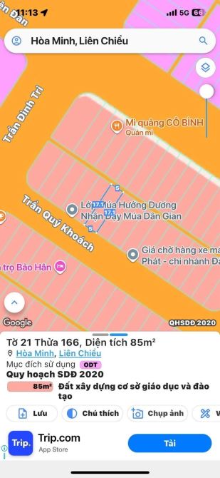 BÁN ĐẤT MT ĐUỜNG TRẦN QUÝ KHÁCH LIÊN CHIỂU ĐÀ NẴNG DT 85M2 , GIÁ BÁN 5,2 TỶ - 2