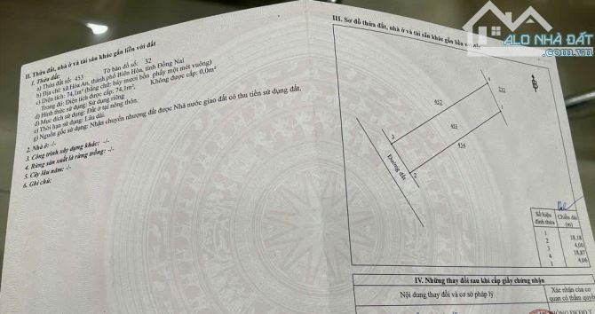 Bán đất HXH Nguyễn Văn Lung, Hóa An, Biên Hòa: 4 x 19, giá 1,79 tỷ - 2
