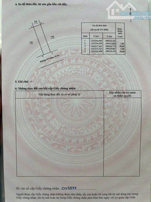 Hiếm+đẹp Lô SỔ ĐỎ 100m2 mặt5m, hướngĐN đường18m khu TĐC Mỹ Gia gần UB Phường 6,8 tỷ - 2