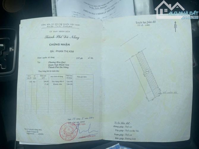 📌📌📌LÀM VIỆC TRỰC TIẾP GIÁ TỐT !!! Bán lô đất Kiệt bê tông 7m Lưu Quang Vũ - 2