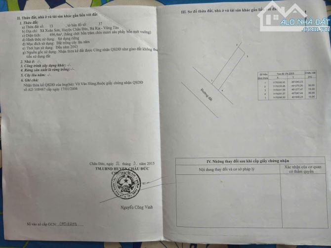 CHÍNH CHỦ CẦN BÁN ĐẤT TẶNG NHÀ CẤP 4 TẠI XÃ XUÂN SƠN - H. CHÂU ĐỨC - BÀ RỊA VŨNG TÀU - 4