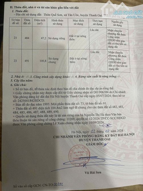BÁN ĐẤT LÔ GÓC NGÕ THÔNG Ô TÔ VÀO ĐẤT QUẾ SƠN TÂN ƯỚC - 5
