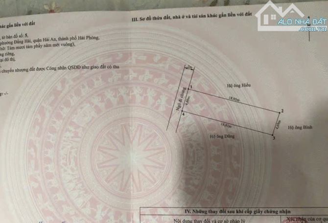 🔥 Bán đất ngõ 125 Đằng Hải, Hải An.  📌 Diện tích 86,5m2, ngang 4,7m, hướng tây bắc.  👉