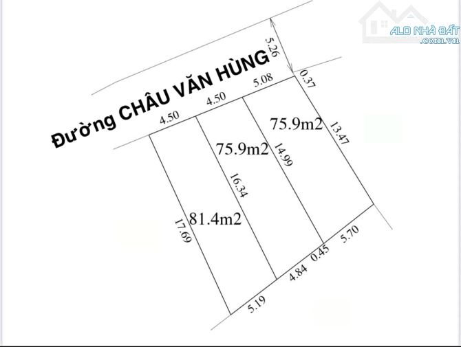 Mở bán 3 lô liền kề mặt tiến đường Châu Văn Hùng - Lại Thế