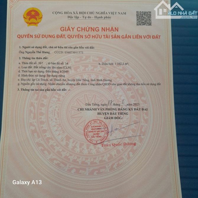 Chính chủ: Bán đất Gần trung tâm hành chính xã Thanh An - Bình Dương (cũ) - 4