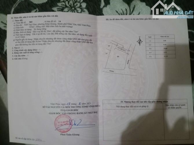 Bán đất trục chính Trại Giao, Khai Quang giá 2,5 tỷ.
