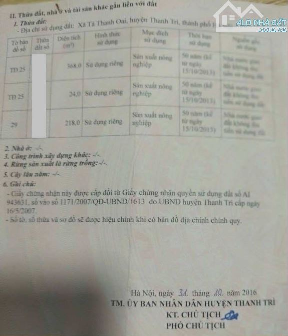 Bán đất Siêu Quần, Tả Thanh Oai, Thanh Trì, 100m2, giá 500 triệu