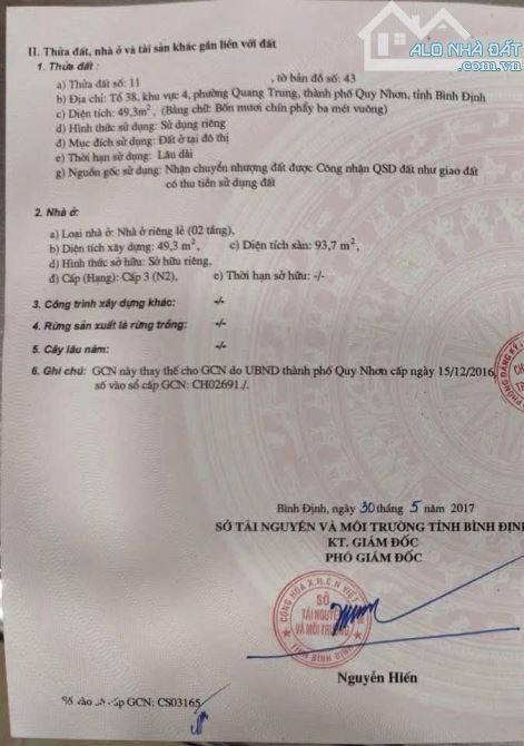 Bán nhà 1 mê đúc 2 tâng hẻm gara quyền dt 49m2 giá 2ty400 - 1