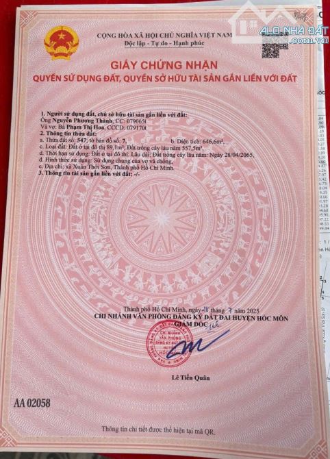 BÁN ĐẤT ĐƯỜNG NGUYỄN THỊ SÁU, 5X22, HẺM XE HƠI, GẦN CHỢ THỚI TỨ - 2