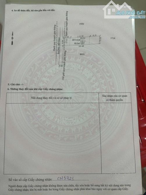 Bán Đất Trung Tâm Đông Hoà , Dĩ An , 110m , ngang 5M , Đường 5M - 2