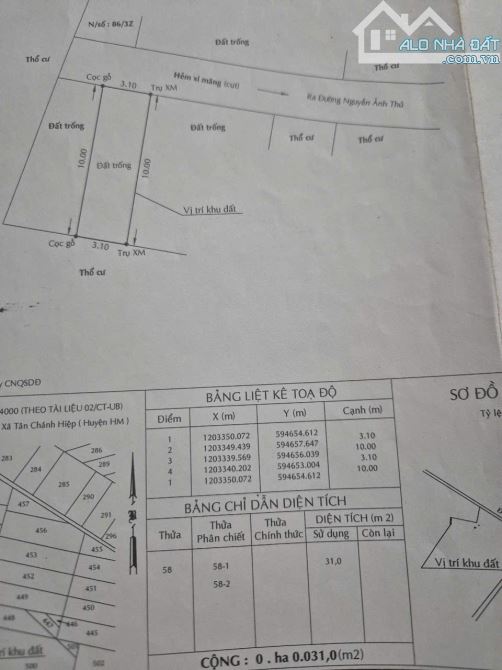 Nhà chỉ 1 tỷ xíu nhà rộng 1 trệt 1 lửng 3,1mx10m đường 3m thới tam thôn 6 hóc môn - 2