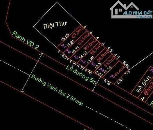 BÁN ĐẤT MẶT TIỀN ĐƯỜNG VÀNH ĐAI 2 - 64M2 , NGANG 4M - CHỈ HƠN 7 TỶ CÓ BỚT - 2