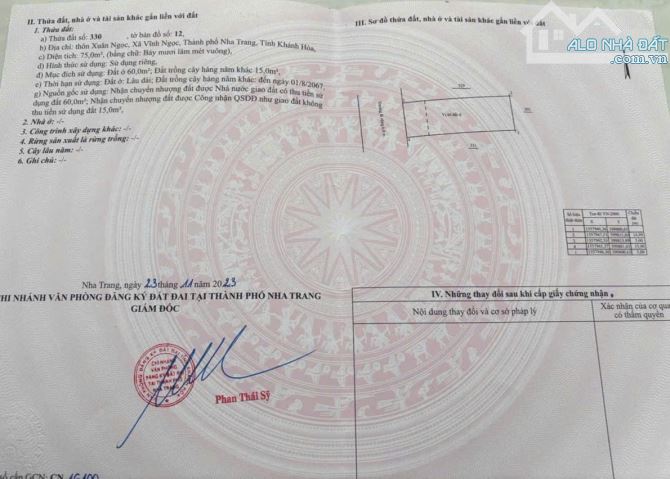 Bán lô đất đường B3 KDC Hòn Thơm, Vĩnh Ngọc, Nha Trang giá chỉ 1,5 tỷ - 2