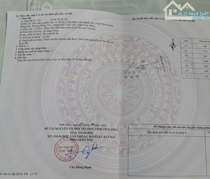 Bán lô E8 đất Đồng Hin, Đồng Tâm, Vĩnh Yên. DT 152m2 - 3