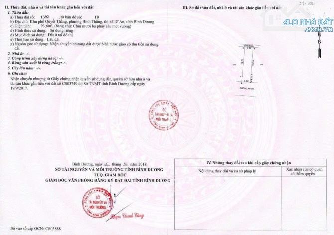 BÁN ĐẤT KHU DÂN CU BÌNH AN, GẦN QL1A, ĐƯỜNG 6M CO VIA HÈ, DT 93M2 GIÁ 3.65 TI - 4