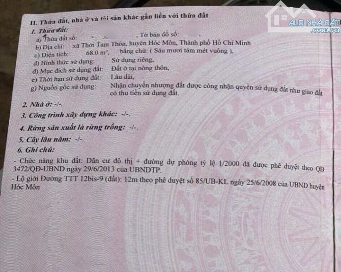 Bán gấp căn nhà cấp 4 cũ đang chio thuê, gần ngay ngã 3 chùa, Hóc Môn, 730 triệu, SH - 5