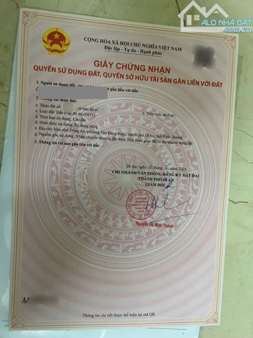 Đất khu Phú Mỹ Hiệp gần trung tâm y tế Dĩ An, KCN Tân Đông Hiệp B, sổ riêng, 2755 Dĩ An - 6