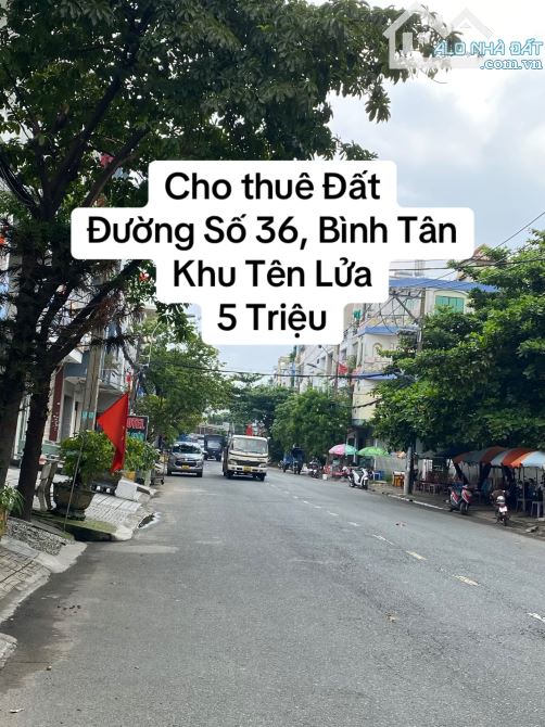 Cho thuê đất đường số 36, Bình Tân cắt Tên Lửa, 4x15m, 5 triệu