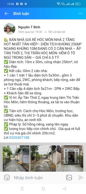 🏡 BÁN NHÀ GIÁ RẺ HÓC MÔN NHÀ 2 TẦNG HOT NHẤT TÂN HIỆP– DIỆN TÍCH KHỦNG 256M² NGANG KHỦNG