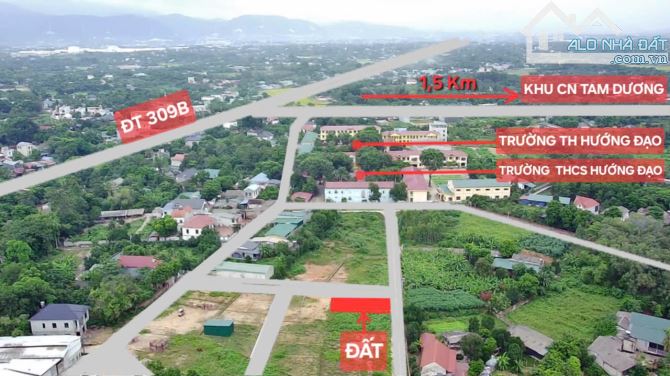 🌹BÁN GẤP LÔ GÓC 2 MẶT TIỀN CẠNH TRƯỜNG CẤP 1,2 HƯỚNG ĐẠO, TAM DƯƠNG 100m MT5M GIÁ 1.05 TỶ