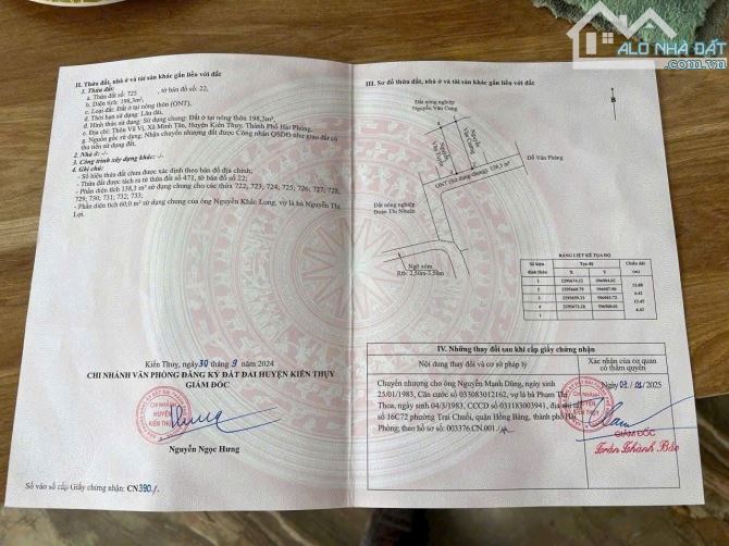 Bán lô đất 60m2 Vũ Vị Minh Tân Kiến Thụy giá 700 triệu