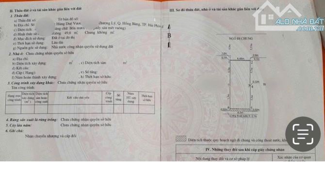 🏡 Bán nhà cấp 4 – Hùng Duệ Vương, Thượng Lý – Hồng Bàng – Hải Phòng. 57m2- 4 tỷ