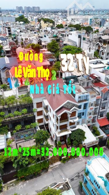 Đi định cư Hạ 7 tỷ chủ bán gấp BT Lê Văn Thọ, P9, Gò Vấp 12x25m, CN 228m2 hầm 3 lầu, 32 Tỷ