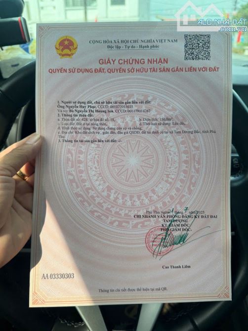 🔥 Bán đất khu TĐC Tam Dương Bắc – Phú Thọ (trước thuộc xã Hoàng Hoa, Tam Dương)  • Diện t - 1