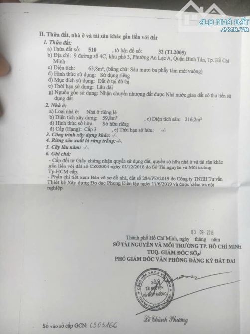 Nhà đường 4C An lạc a tên lửa diện tích 4 x 16 giá 9,3 tỷ thương lượng - 1