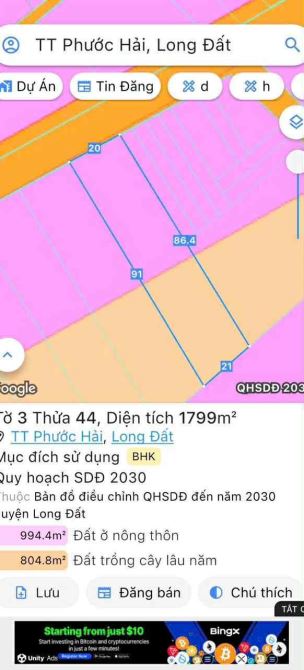 Bán lô đất mặt tiền đường nhựa Tim Vàng Long Mỹ ( Nay là Xã Phước Hải) - Chỉ từ 2tỷ1 - 1