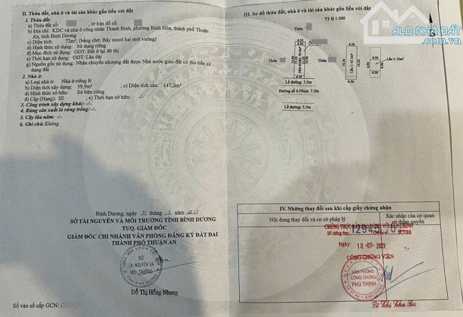 Bán nhà 1 trệt 2 lầu hoàn công KDC, p.Bình Hòa, Tp.Thuận An chỉ 5 tỷ 3 TL M7551 - 15