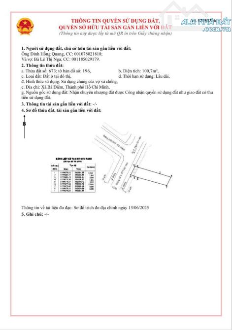 Bán đất 6*17m. Mặt tiền nhựa Bà Điểm. Gần Phan Văn Hớn - 2