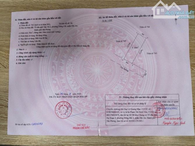 Spcc Hàng ngon bổ rẻ đầu tư sinh lời  🛑Bán lô đất Tân Vũ 2 - Tràng Cát.  🌏Diện tích : 50 - 2